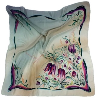 AM-125 Apaszka Jedwabna Ręcznie Malowana, 90x90cm