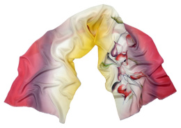 SZ-217 Multicolored Hand Painted Silk Scarf, 170x45 cm