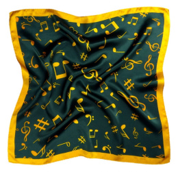 AN5-007 Small silk scarf with sheet music, 55x55 cm