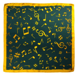 AN5-007 Small silk scarf with sheet music, 55x55 cm