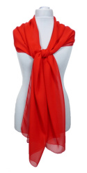 One-color silk scarf - Georgette, 200x65cm (5)