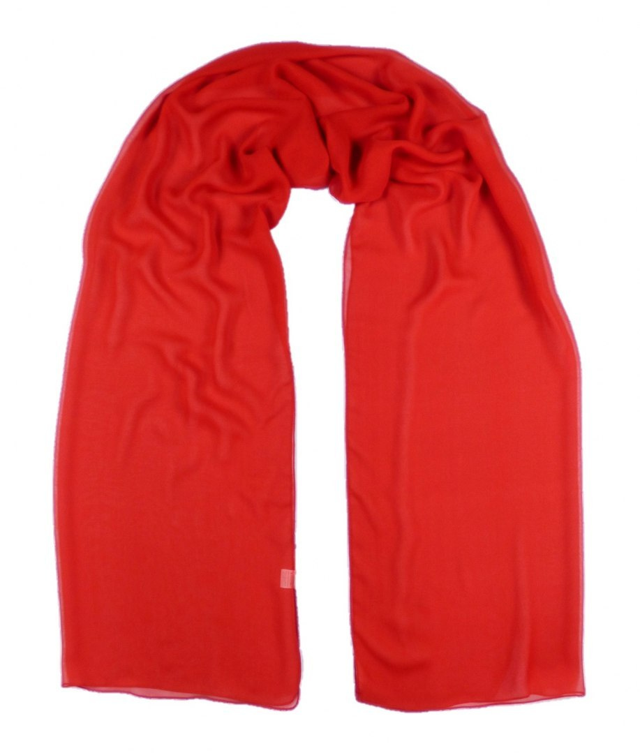 One-color silk scarf - Georgette, 200x65cm (6)