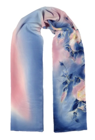 Szal jedwabny, ręcznie malowany, 170x45 cm SZ-222