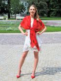 One-color silk scarf - Georgette, 200x65cm (3)