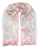 Large Pink Hand Painted Silk Scarf, 250x90 cm (2)