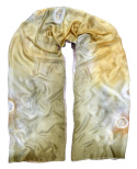 Large Brown Hand-painted Silk Scarf, 250x90 cm (5)