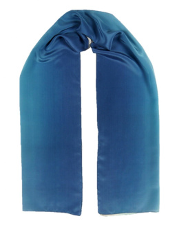 Small Blue and white silk scarf, hand shaded, 170x45cm