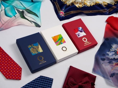 SZ-279 Zielony Jedwabny Szal Ręcznie Malowany, 170x45 cm