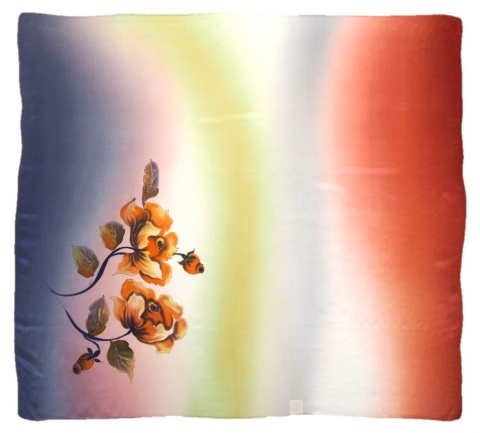 AM-457 Hand-painted silk scarf, 90x90cm(2)