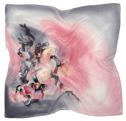 AM5-539 Hand-painted silk scarf, 55x55 cm(1)
