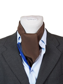 Men's silk neck scarf dark brown, 67x67cm