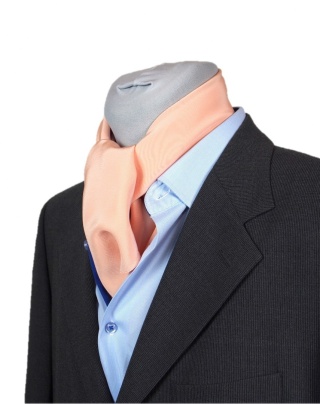 Men's apricot silk neckerchief, 67x67cm