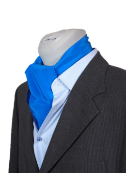Men's silk neck scarf azure, 67x67cm
