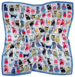 AP-001 Large Printeded Cats scarf, 90x90