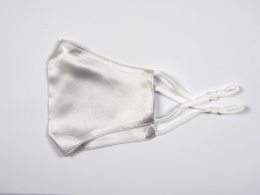 JM ZMS Zweischichtige Seidenmaske - Weiß und Silber