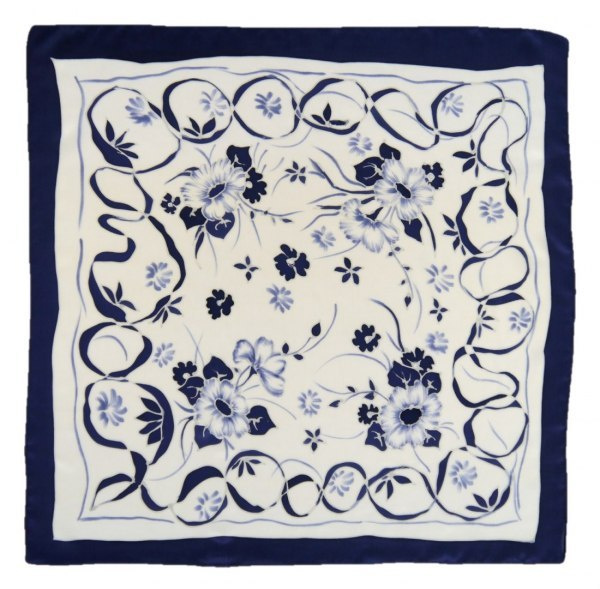 AM5-555 Hand-painted silk scarf, 55x55 cm(2)