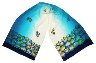 Szal jedwabny, ręcznie malowany 170x45 cm SZ-039