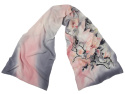 SZ-326 Gray-pink Hand Painted Silk Scarf, 170x45 cm
