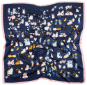 AP-007 Large Printeded Cats Scarf, 90x90(1)