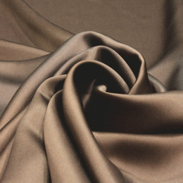 Dark brown silk satin scarf, 55x55cm