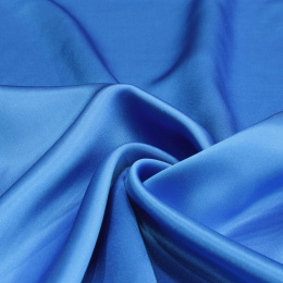 Light azure silk satin scarf, 90x90cm