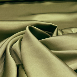 Olive silk satin scarf, 70x70cm