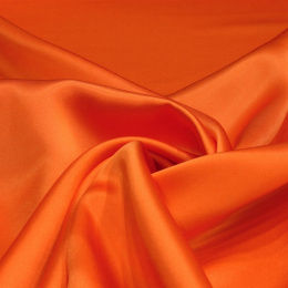 Orange silk satin scarf, 90x90cm