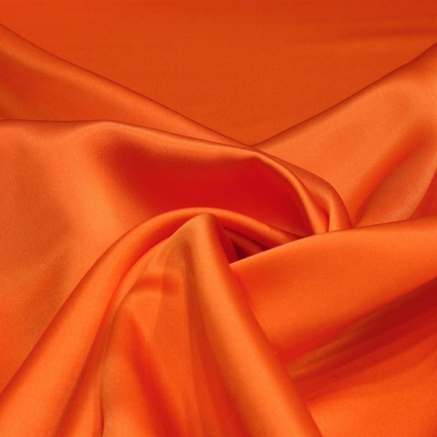 AS5-028 Orangefarbener Seidensatin-Schal, 55x55cm