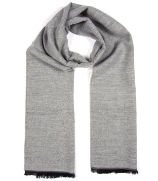 Ciepły i Miękki Szary Szal Męski Touch Collection