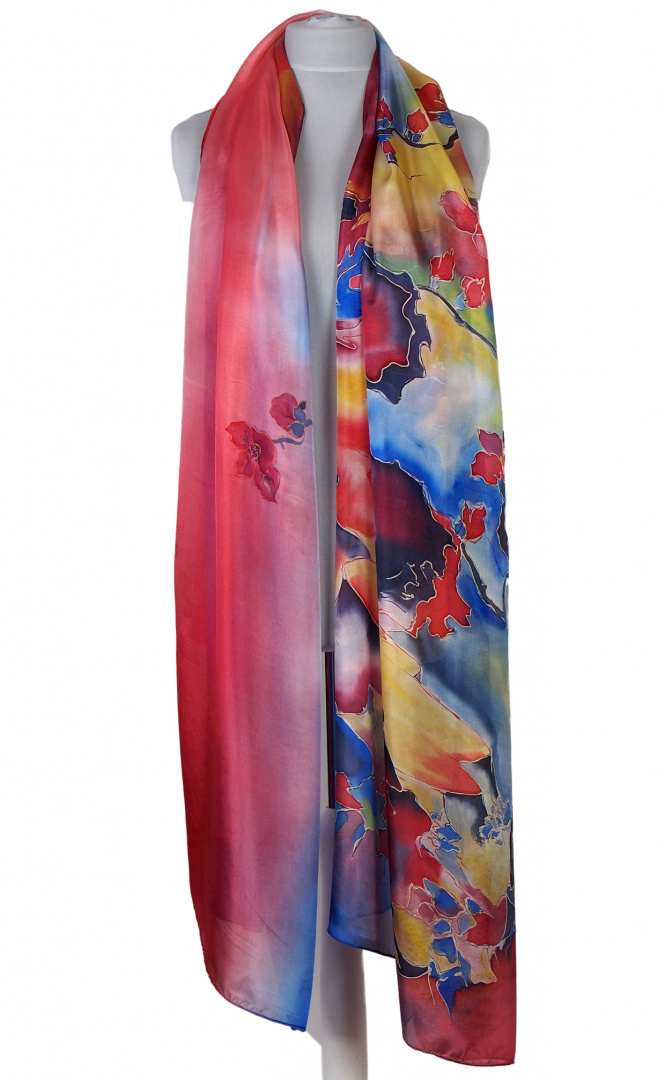 SZM-046 Hand-painted silk scarf, 250x90 cm (3)