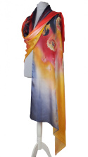 SZM-054 Hand-painted silk scarf, 250x90 cm (4)