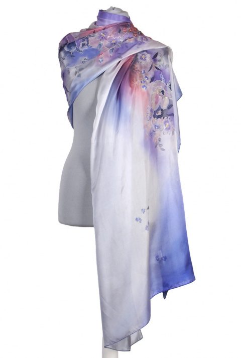 SZM-067 Hand-painted silk scarf, 250x90 cm(1)