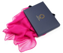 SZM-068 Large Pink and Navy Blue Hand-Painted Silk Scarf, 250x90cm