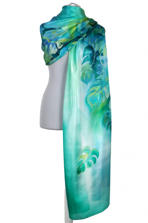 SZM-061 Hand-painted silk scarf, 250x90 cm (1)