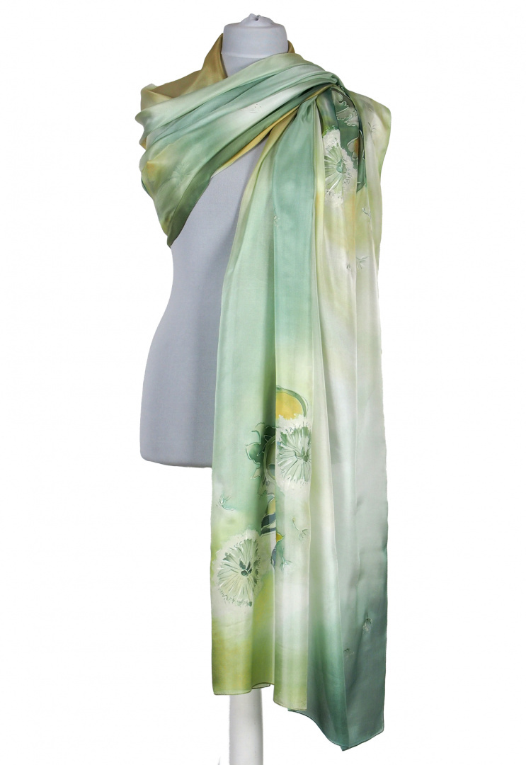 SZM-058 Hand-painted silk scarf, 250x90 cm (1)