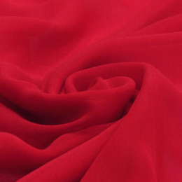 Red Crepe Silk Scarf, 220x65cm