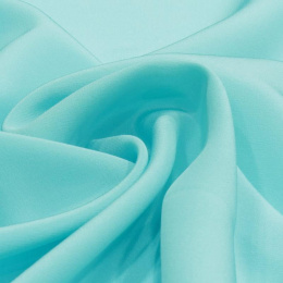 Blue-turquoise Crepe Silk Scarf, 170x45cm