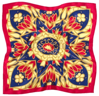 Silk scarf with mandala 68x68cm AD7-040