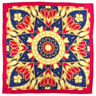 Silk scarf with mandala 68x68cm AD7-040