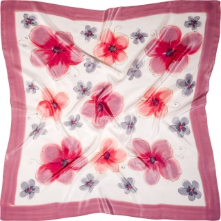 AM5-540 Hand-painted silk scarf, 55x55 cm