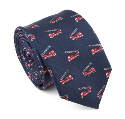 Krawat świąteczny z wozem strażackim KM-100
