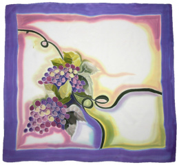 AM-734 Hand-painted silk scarf, 90x90cm