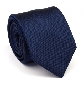 Jedwabny krawat żakardowy granatowy KR-427