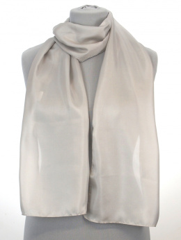 SZK-360 Light Gray Habotai silk scarf, 180x30 cm