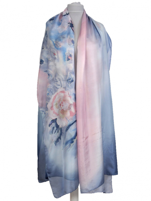SZM-018 Hand-painted silk scarf, 250x90 cm(1)
