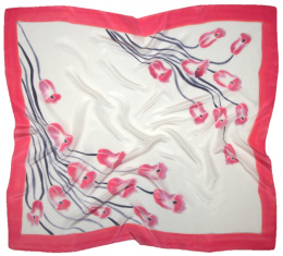 AM-769 Hand-painted silk scarf, 90x90cm