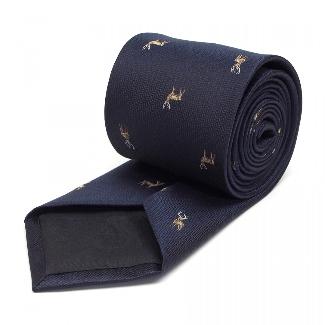 Dark navy blue tie for the Hunter - Deer