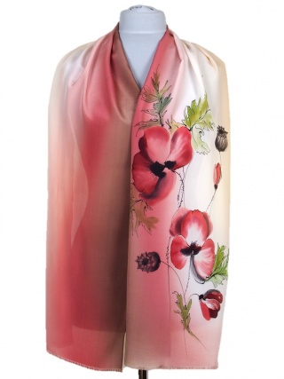 Szal jedwabny, ręcznie malowany 170x45 cm SZ-399