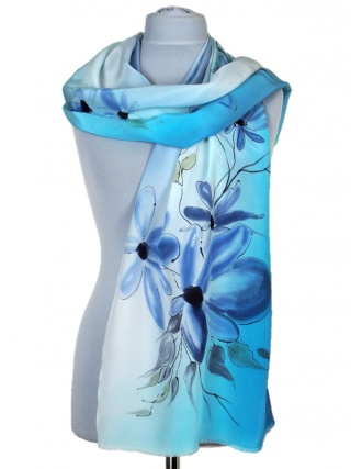 Szal jedwabny, ręcznie malowany, 170x45 cm SZ-402