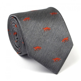 Fox hunting tie gray KM-093